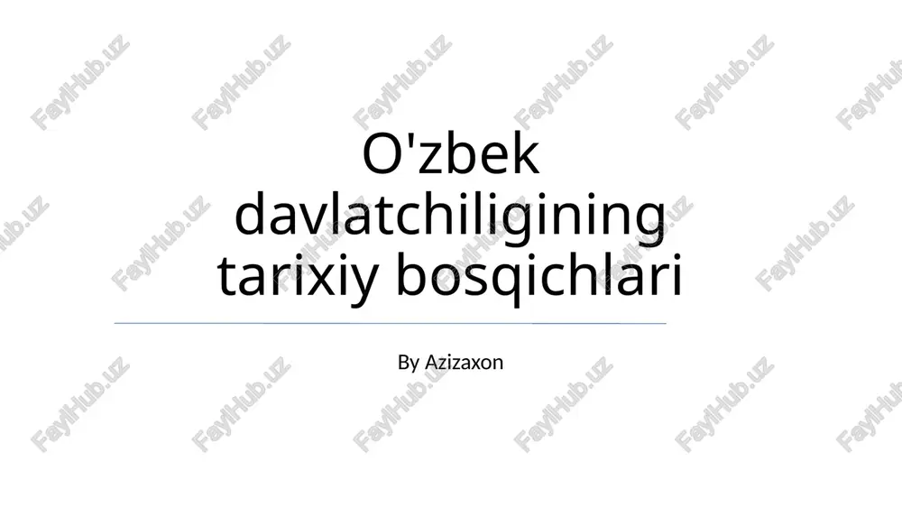 o'zbek davlatchiligining tarixiy bosqichlari — PPTX
