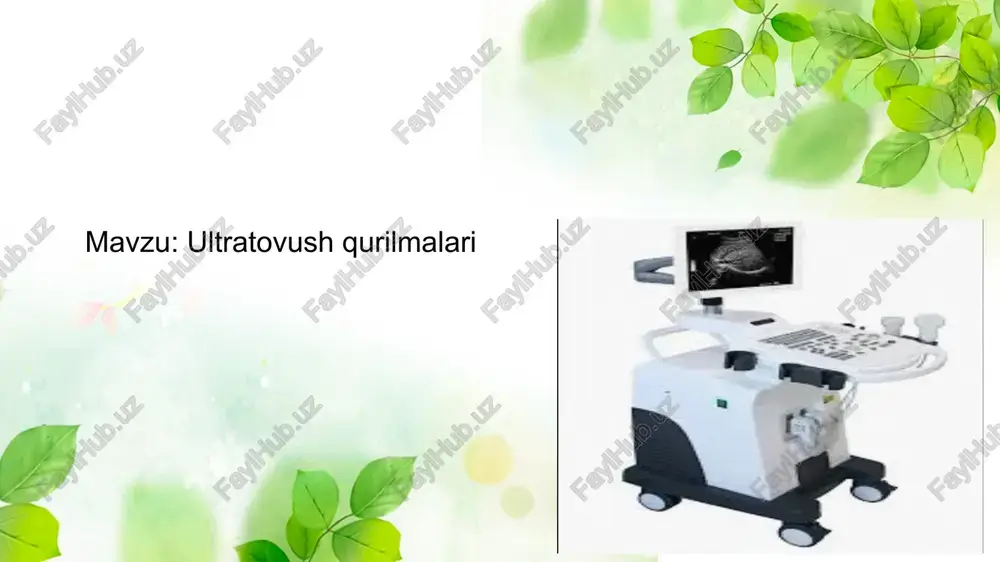 ultratovush qurilmalari — PPTX