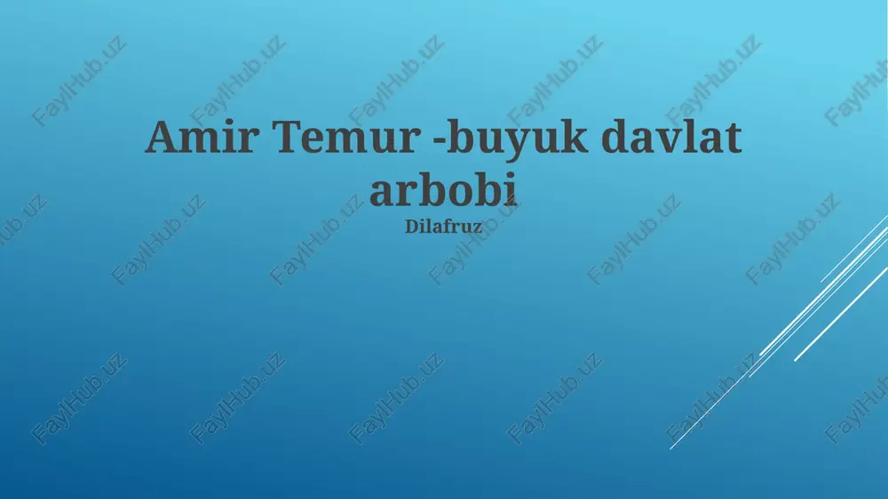 amir temur - buyuk davlat arbobi — PPTX