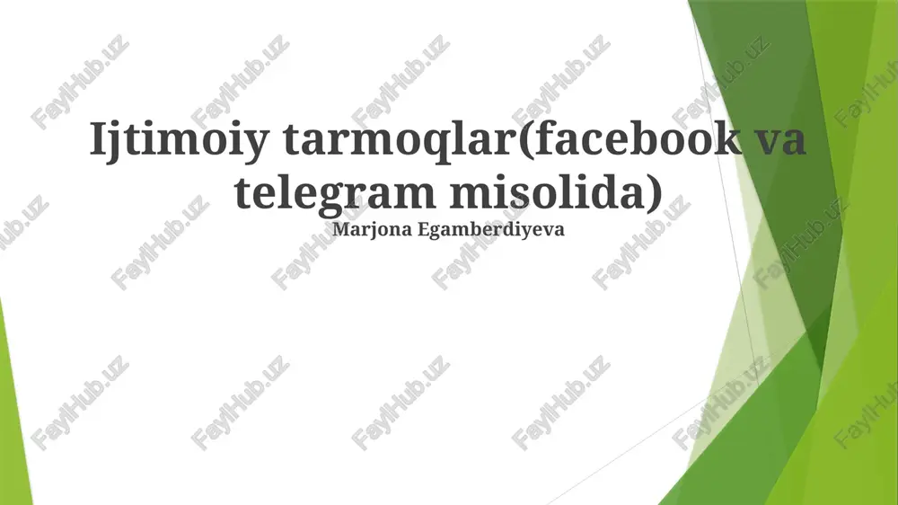 ijtimoiy tarmoqlar — PPTX