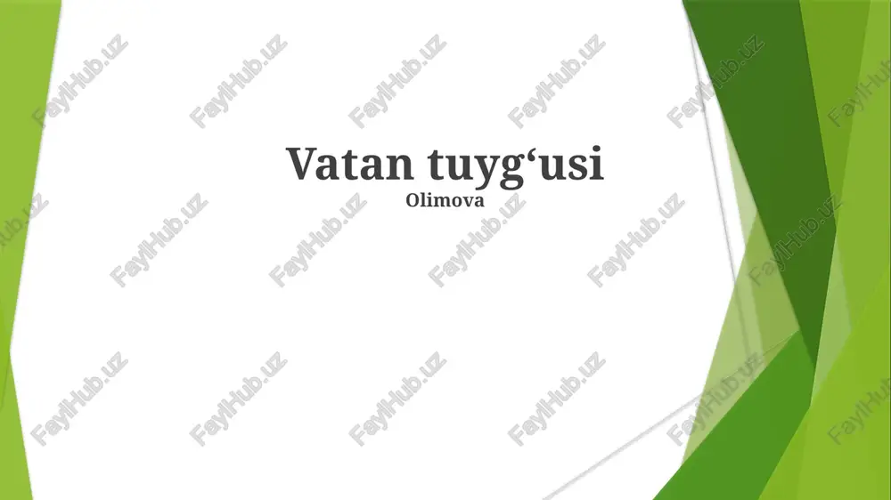 vatan tuygʻusi — PPTX