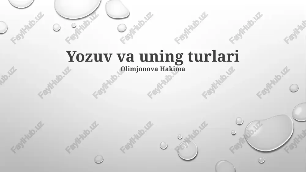 yozuv va uning turlari — PPTX