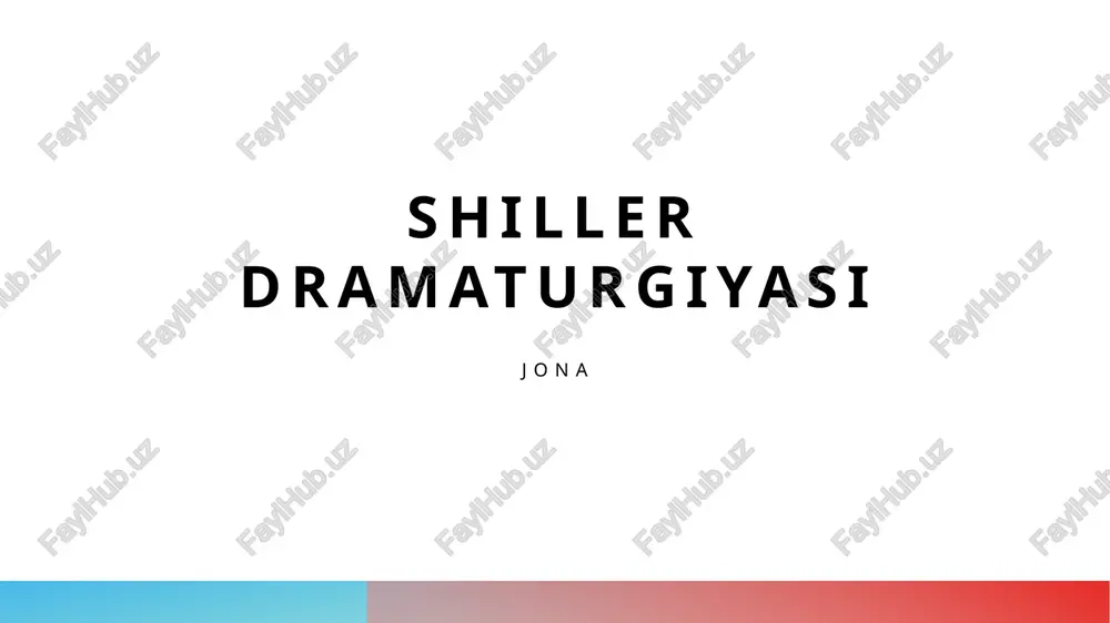 friedrich schiller: hayoti va ijodiy yo'nalishlari — PPTX