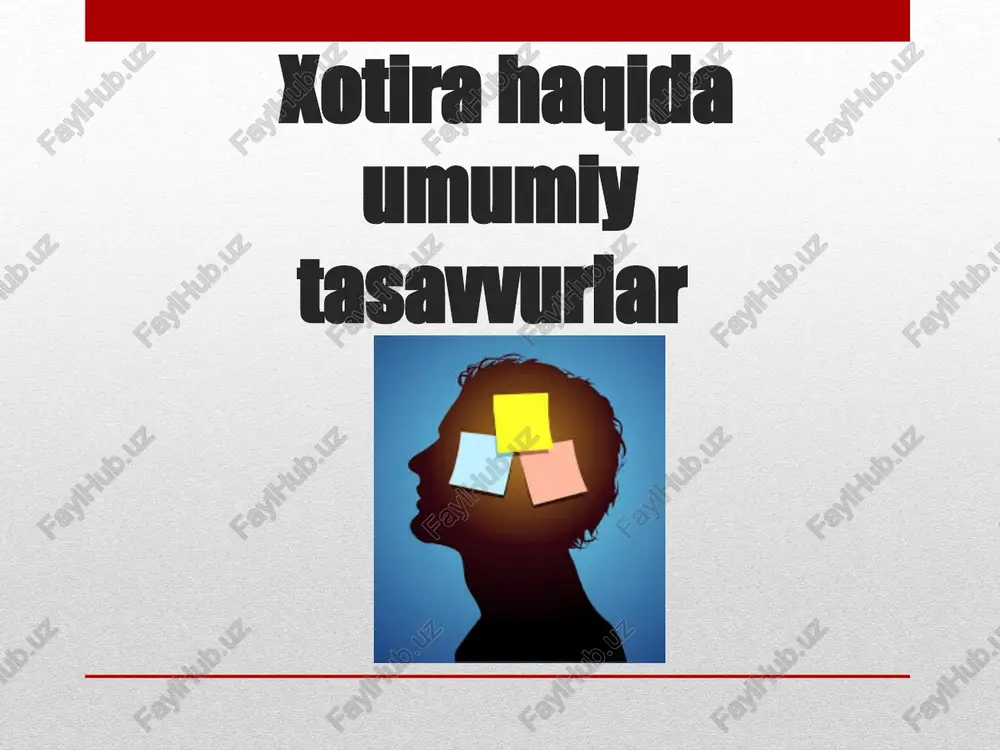 xotira haqida umumiy tasavvurlar — PPTX