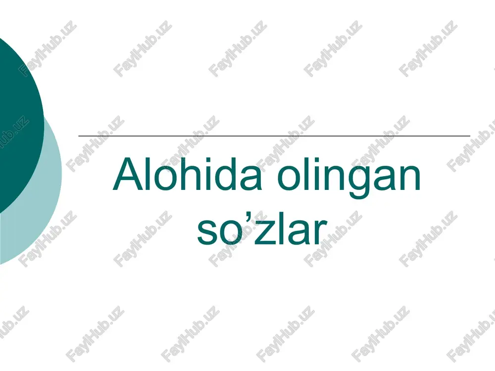 modalso’zlar — PPTX