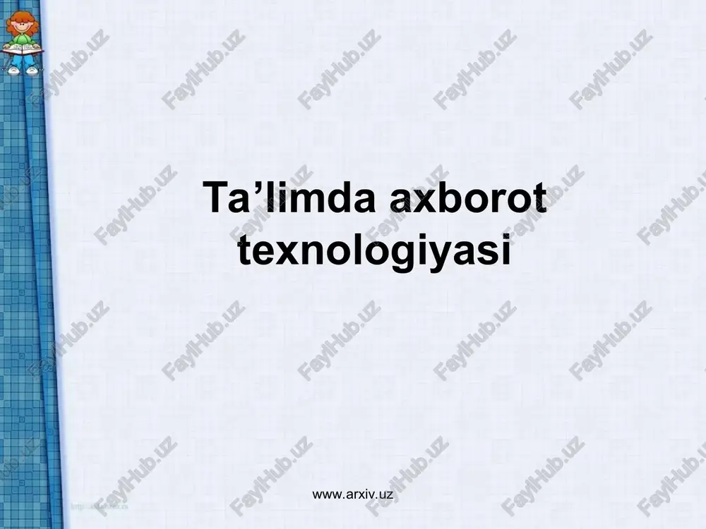 axlorot texnologiyasi — PPT