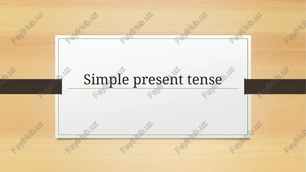 simple present tense — PPTX