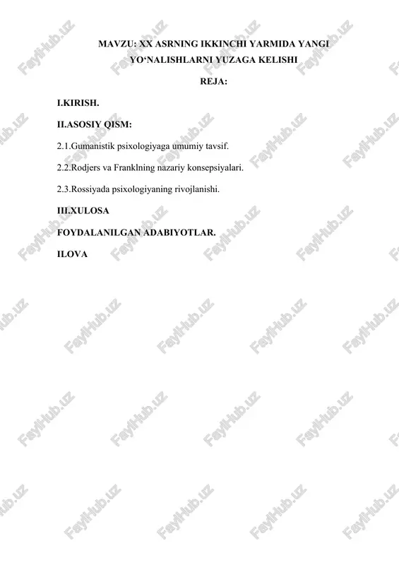 gumanistik psixologiya — DOCX