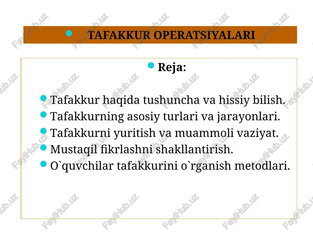 tafakkur operatsiyalari — PPT
