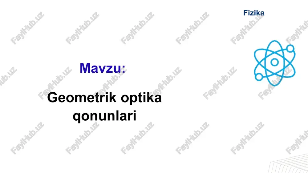 geometrik optika qonunlari — PPTX