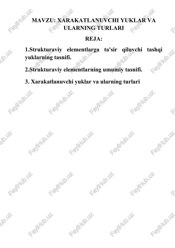 xarakatlanuvchi yuklar va ularning turlari — DOCX