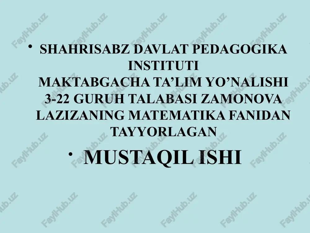 aniq integral hisoblash — PPTX