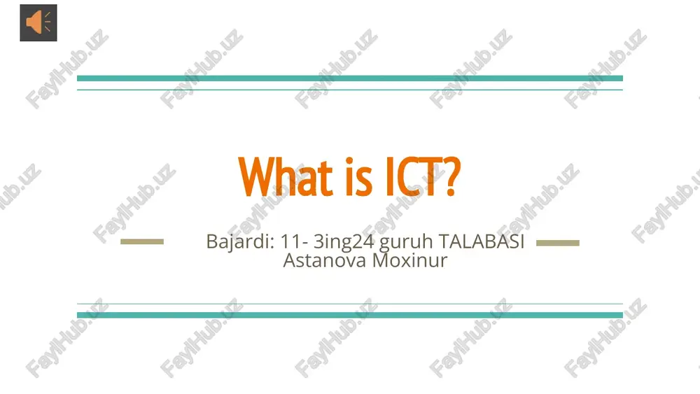 ict stands for information and communication technology — PPTX
