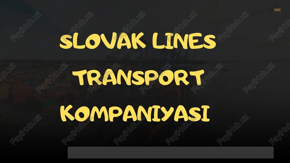 slovak lines transport kompaniyasi — PPTX