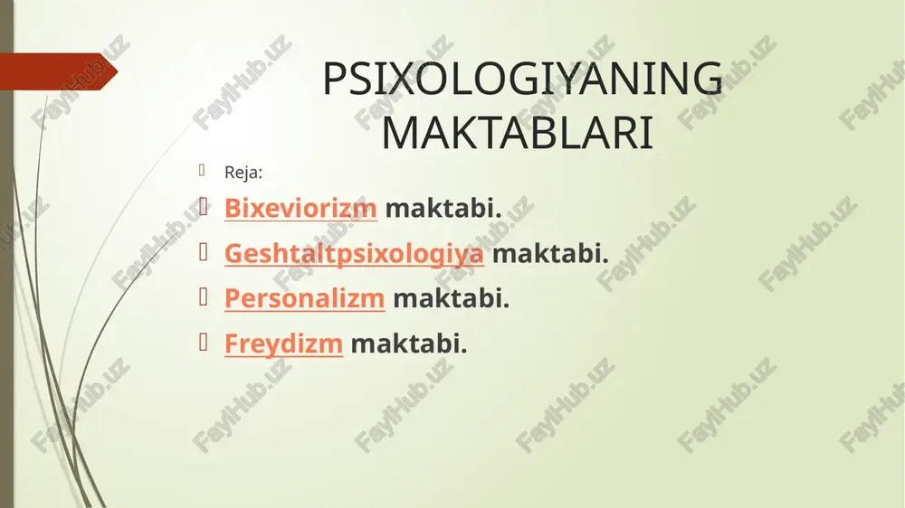 psixologiyaning maktablari — PPTX