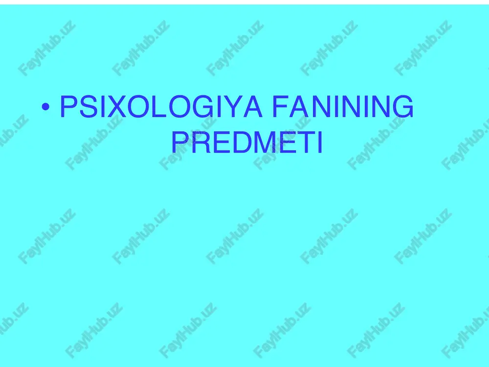 psixologiya fanining — PDF