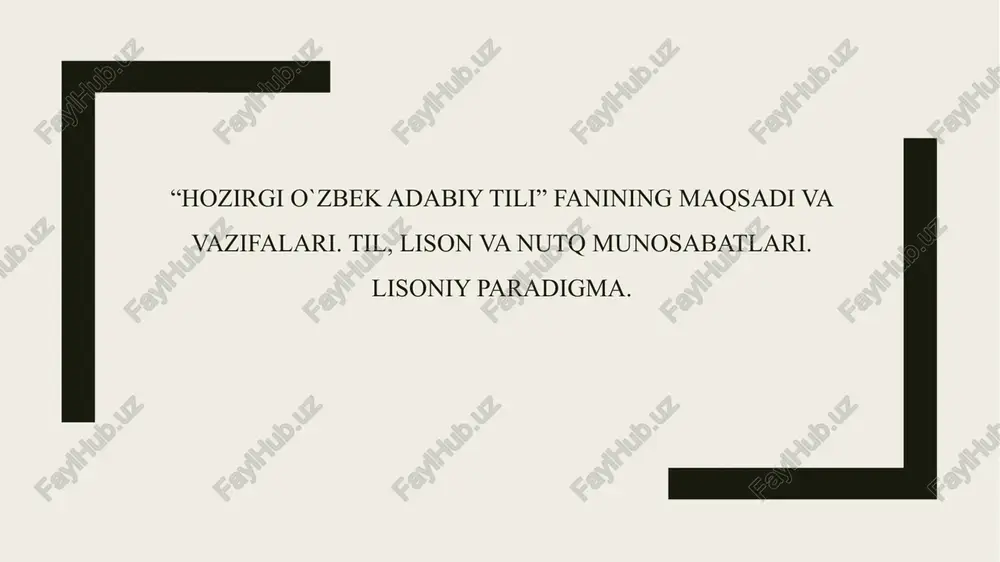 hozirgi o`zbek adabiy tili — PPTX