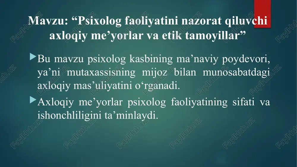 psixologiya faoliyati — PPTX