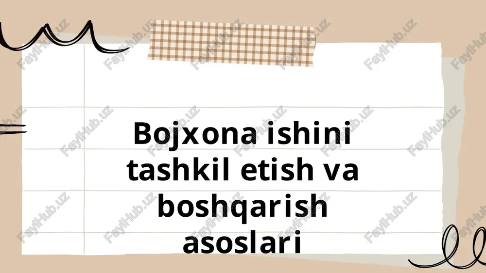 bojxona ishini tashkil etish va boshqarish asoslari — PPTX
