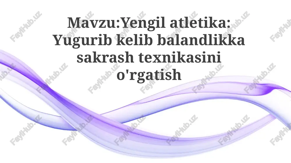 yugurish texnikasi — PPTX