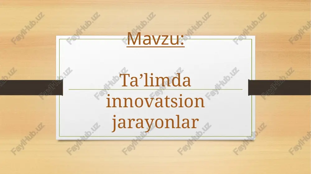 ta’lim dasturini taqdim etish — PPTX