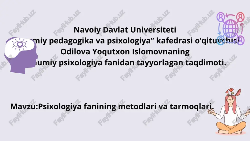 psixologiyaning metodlari — PPTX