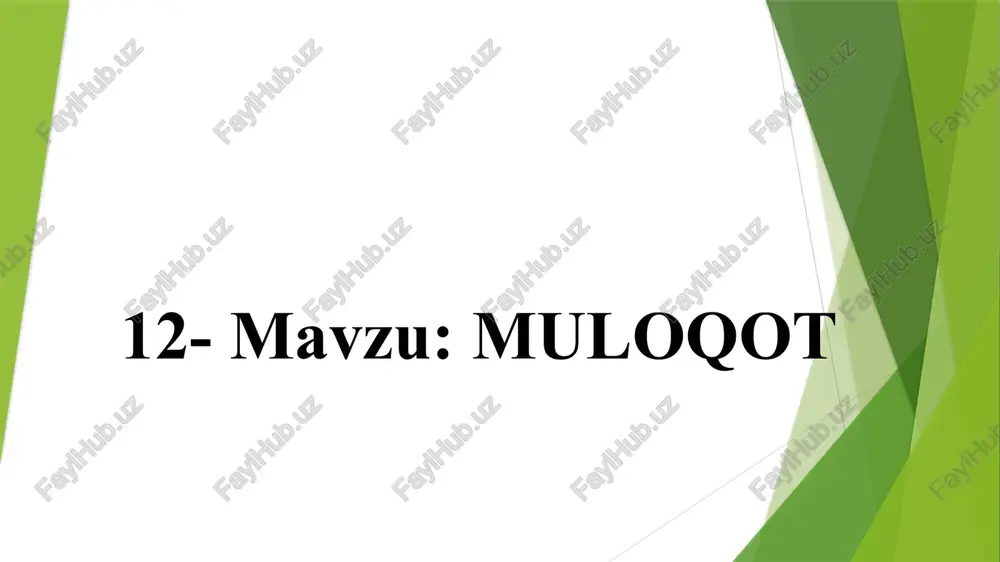 muloqot — PPTX