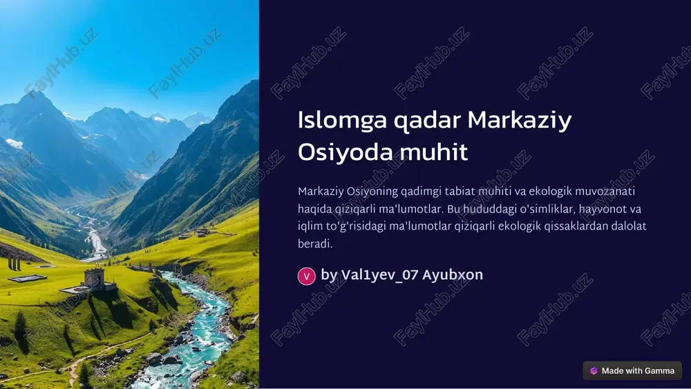 markaziy osiyoning tabiat muhiti va ekologik muvozanati — PDF