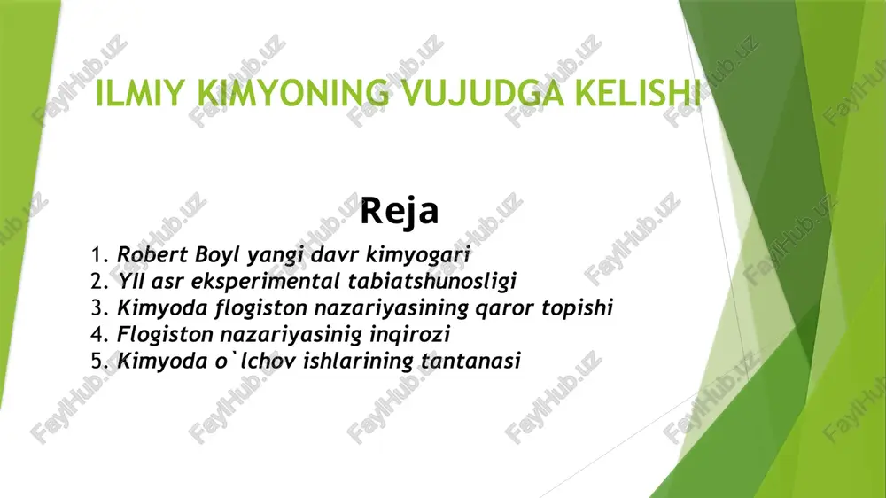 ilmiy kimyoning vujudga kelishi — PPTX