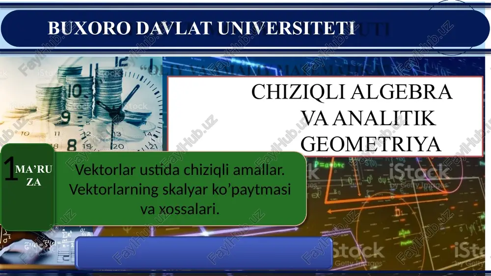 chiziqli algebra va analitik geometriya — PPTX