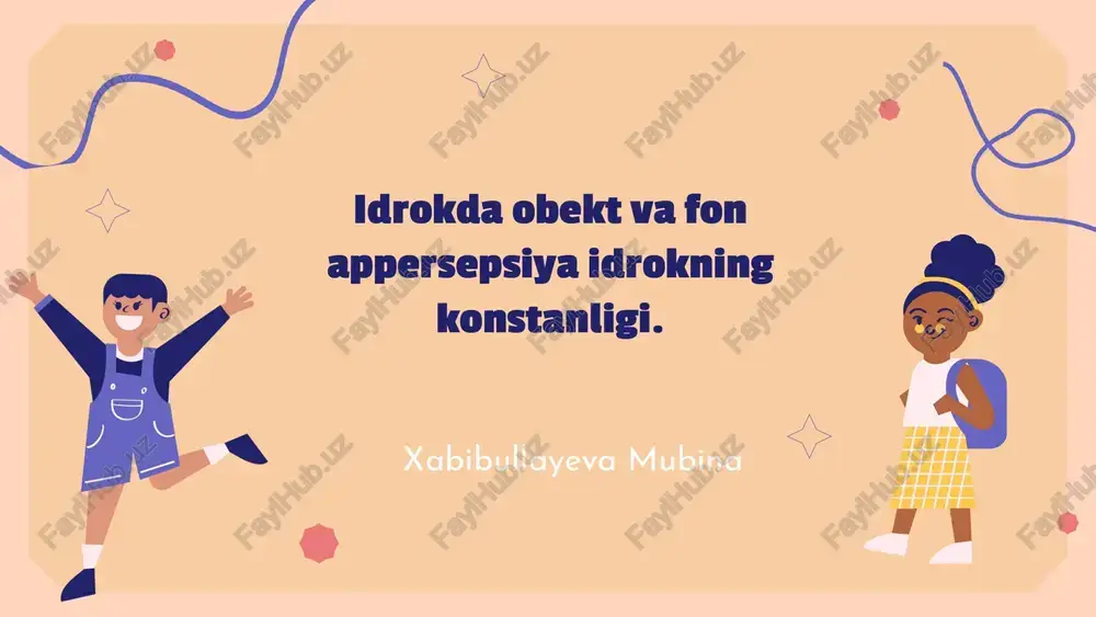 obekt va fon appersepsiyaning konstanligi — PPTX