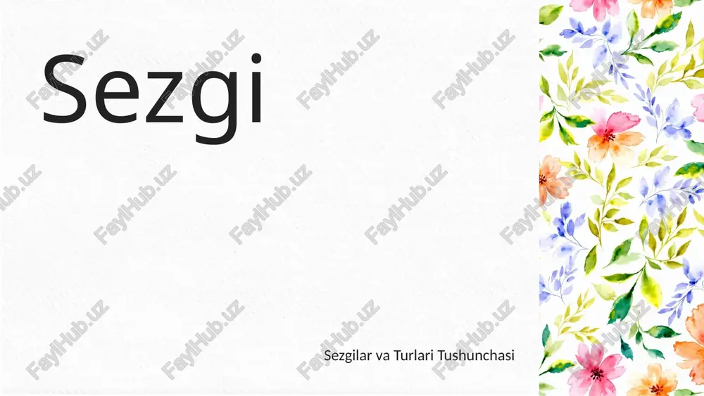sezgilar va turlari tushunchasi — PPTX