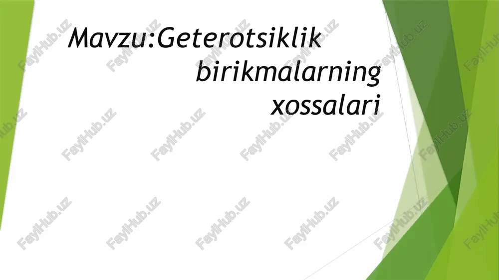 geterotsiklik birikmalar — PPTX