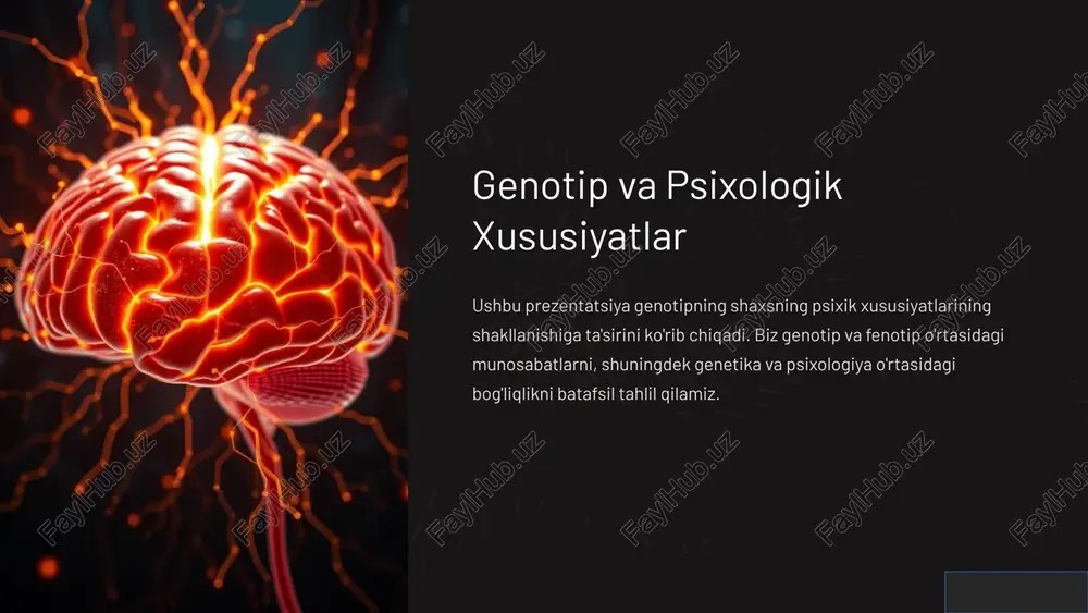 genotip va psixologik xususiyatlar — PPTX