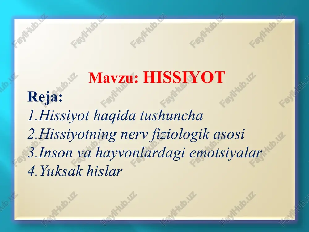 hissiyot — PPT