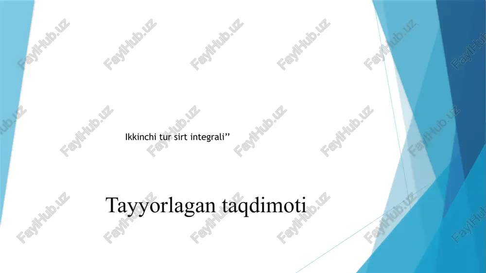 ikkinchi tur sirt integrali — PPTX