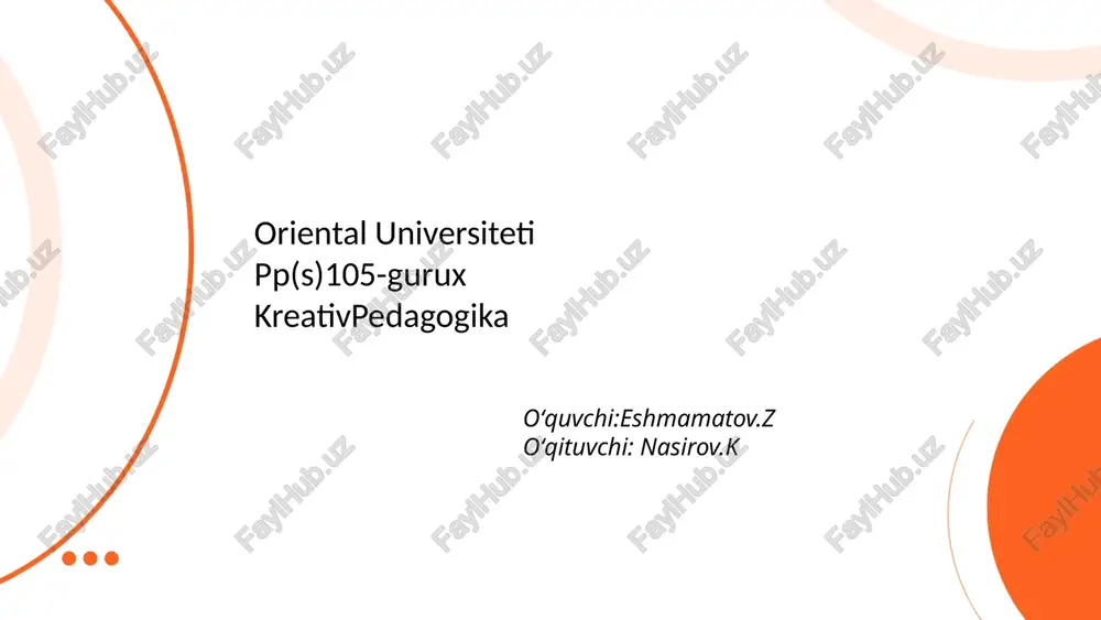 pedagogik kompetensiyalarni shakillantirishda ijodiy yondashuv — PPTX