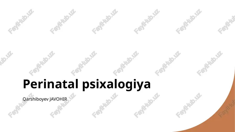 perinatal psixalogiya — PPTX