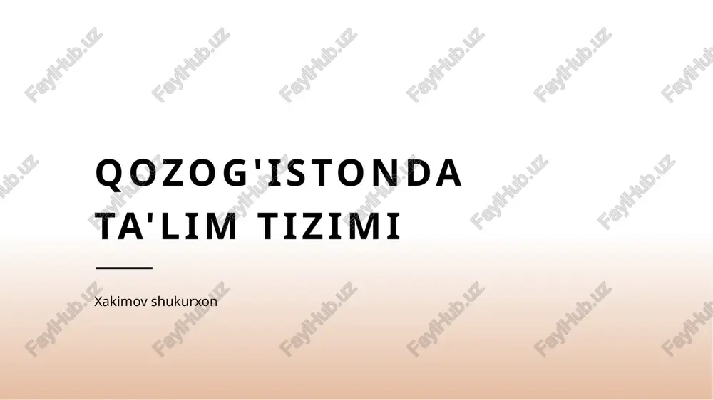 qozog'istonda ta'lim tizimi — PPTX