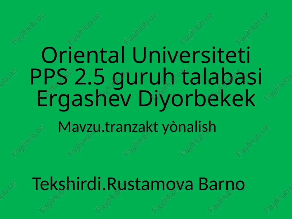 transaksion tahlil — PPTX