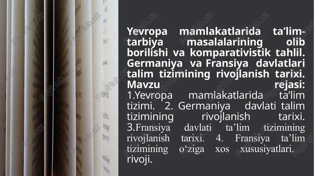 yevropa mamlakatlarida ta'lim-tarbiya — PPTX