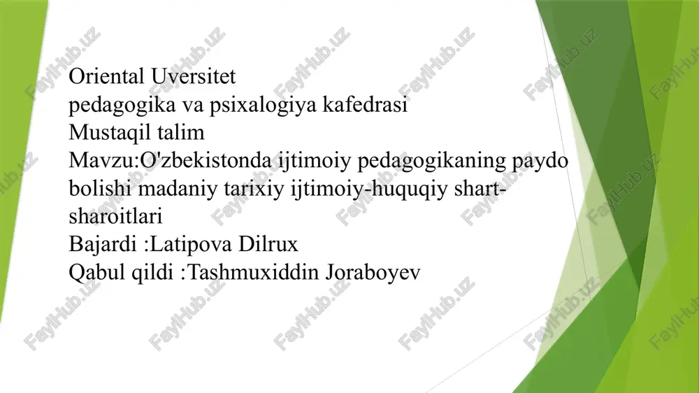 ijtimoiy pedagogikaning rivojlanishi tarixi — PPTX