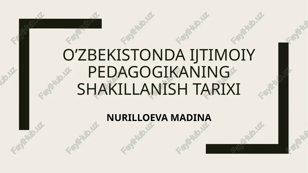 ijtimoiy pedagogikaning tarixi — PPTX