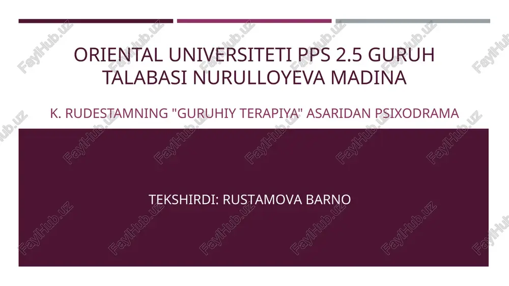 kognitiv xulq-atvor terapiyasi — PPT