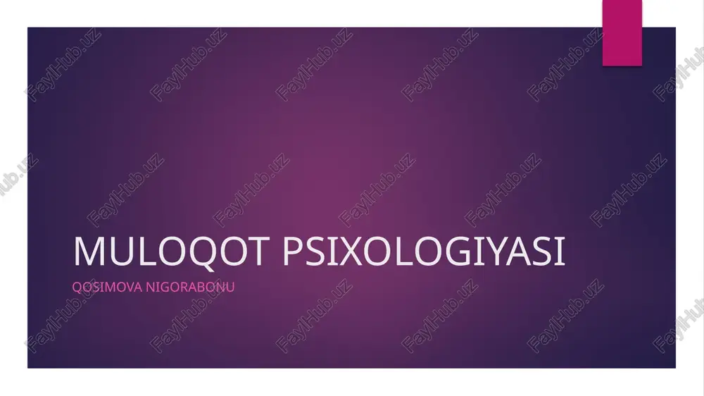 muloqot psixologiyasi — PPTX