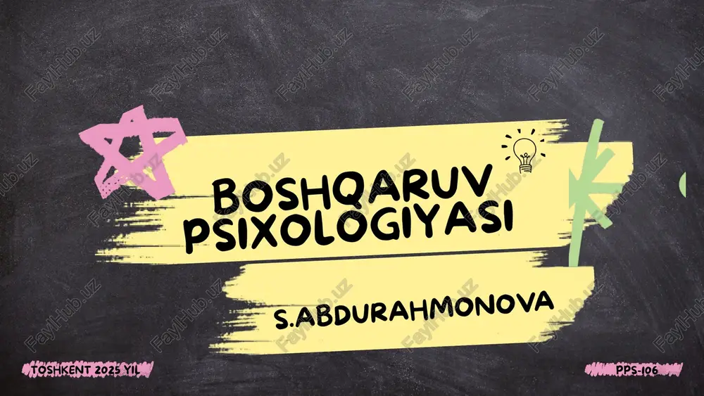 boshqaruv psixologiyasi — PPTX