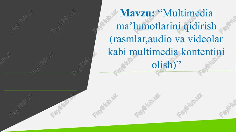 multimedia ma’lumotlarni tayyorlash va saqlash — PPTX