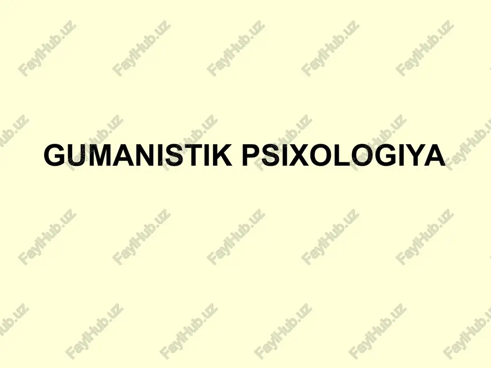 gumanistik psixologiya — PPT