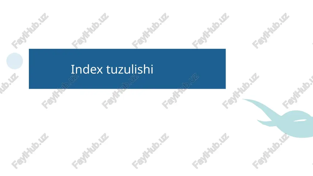 index tuzulishi — PPTX