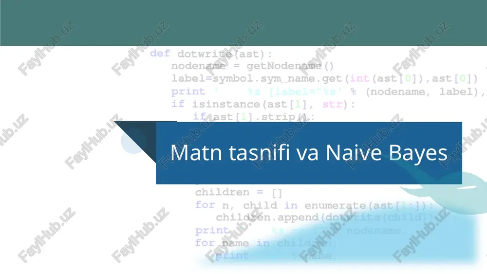 matn tasnifi va naive bayes — PPTX